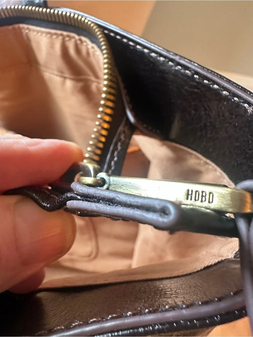 HOBO Black Leather Tote with Double Handles
